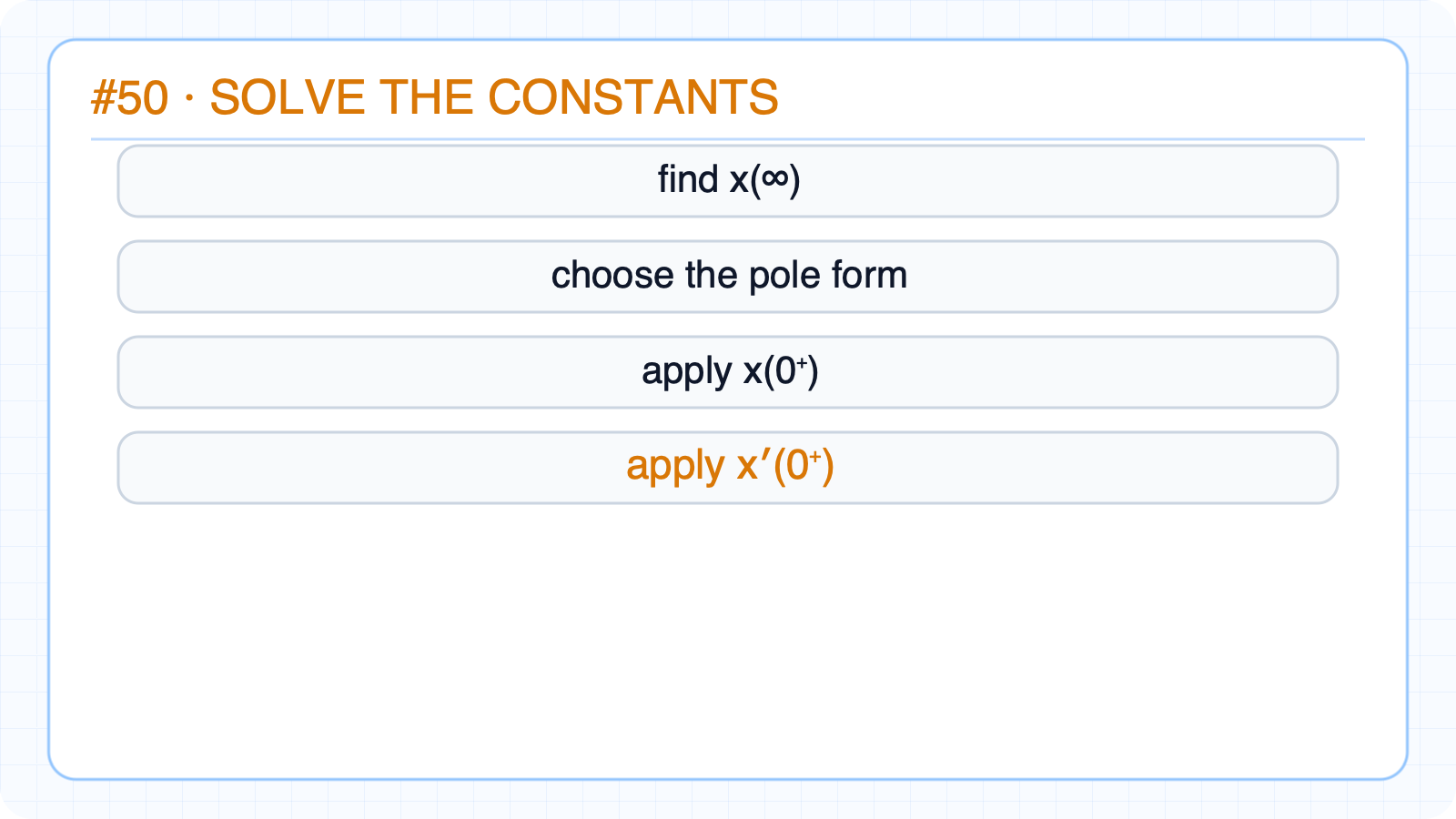 Find the two constants from initial conditions