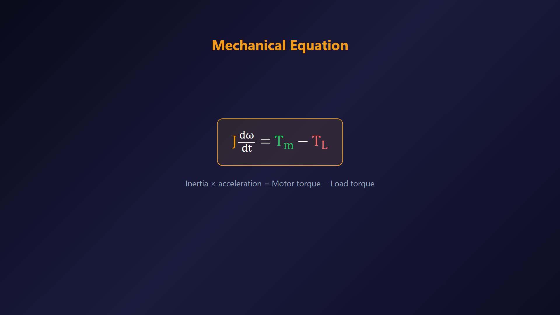 Existing DC motor lesson frame showing equations or a stage in the construction of the signal-flow diagram.