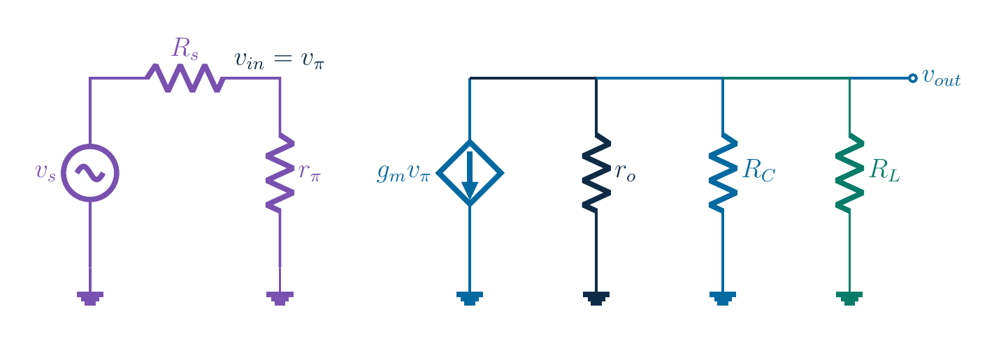 Original same-language common-emitter diagram or symbolic 3D experiment