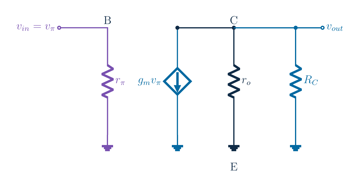 Original same-language common-emitter diagram or symbolic 3D experiment