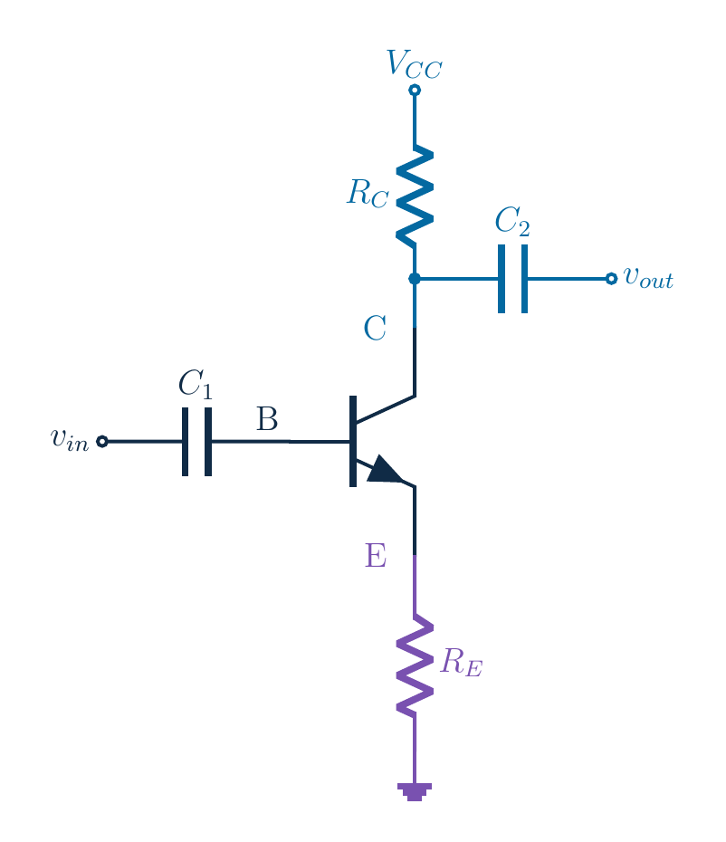 Original emitter-degeneration model diagram or motion experiment