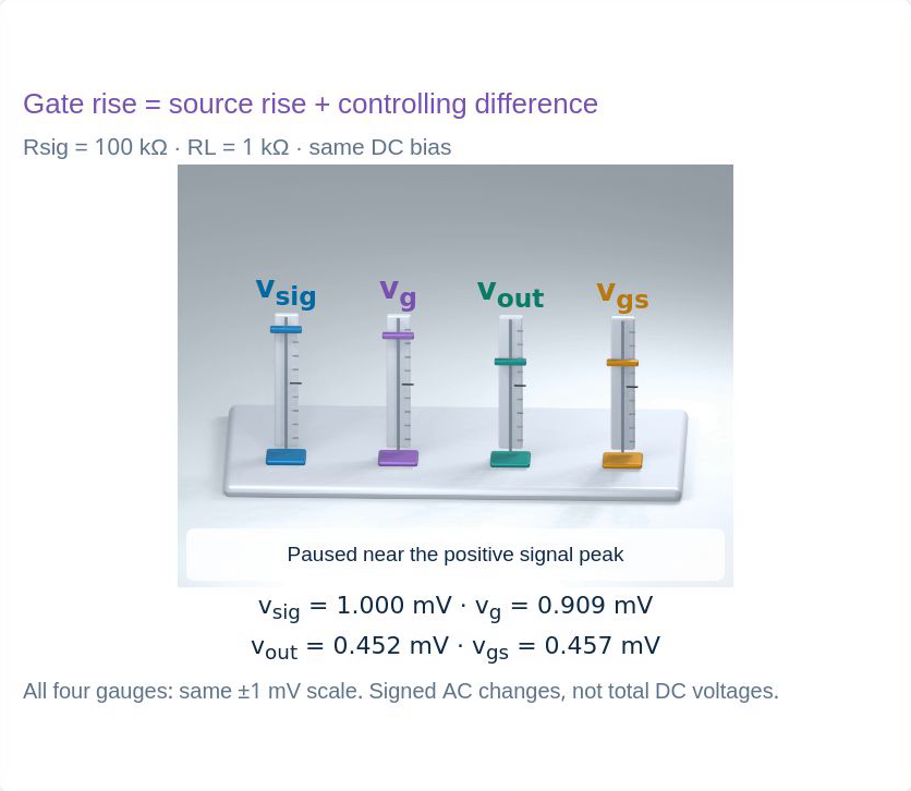 Original source-follower schematic or held 3D experiment panel