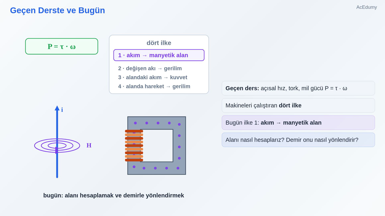 Geçen Derste ve Bugün