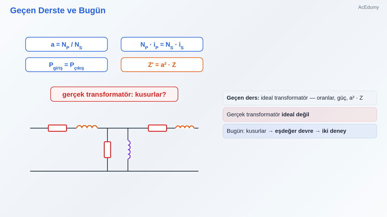 Geçen Derste ve Bugün