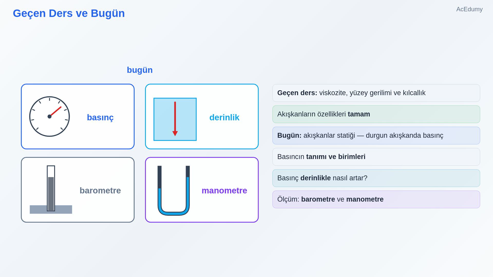 Geçen Ders ve Bugün