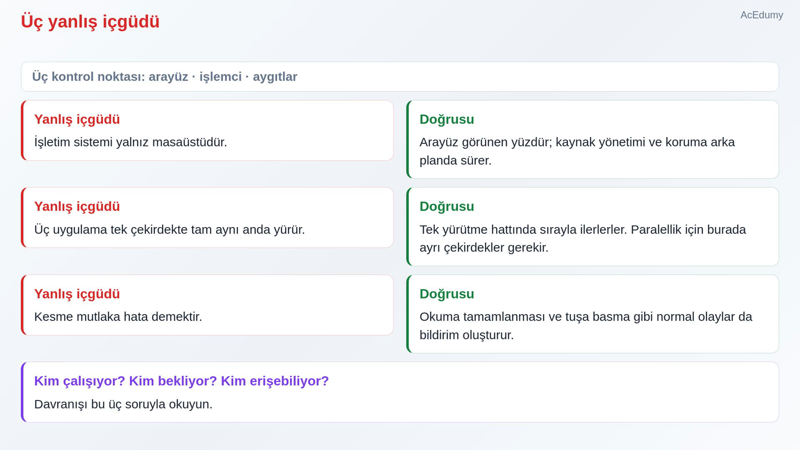 Üç yanlış içgüdü