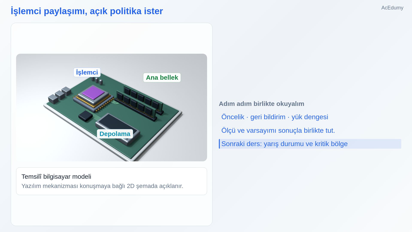 İşlemci paylaşımı, açık politika ister