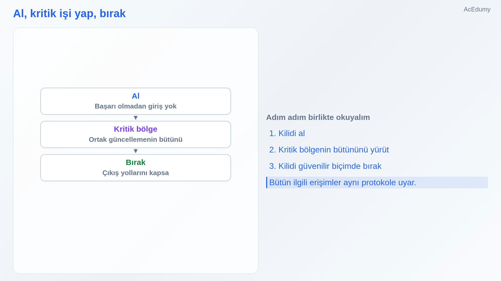 Al, kritik işi yap, bırak