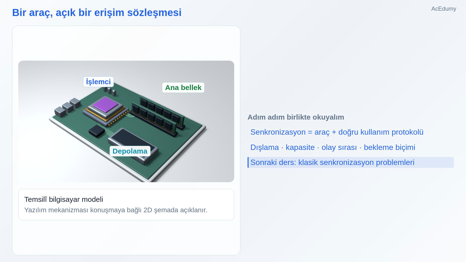Bir araç, açık bir erişim sözleşmesi