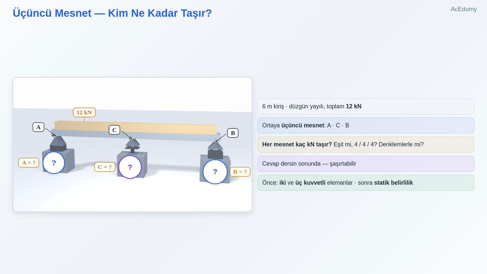 Üçüncü Mesnet — Kim Ne Kadar Taşır?